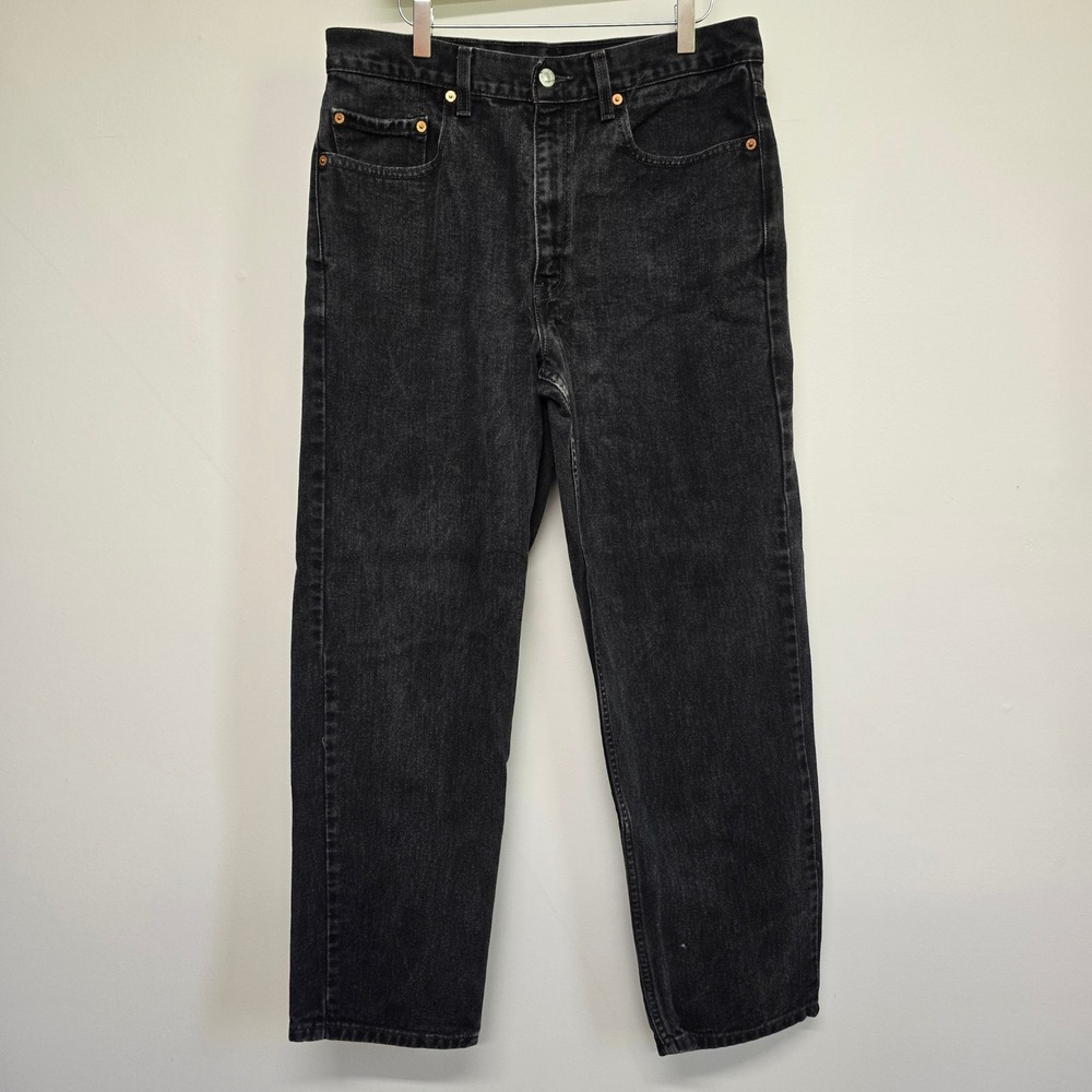 Levi's 550 Relaxed Fit Jeans Mens 34x30 Black Denim Tapered Leg Grunge 90s